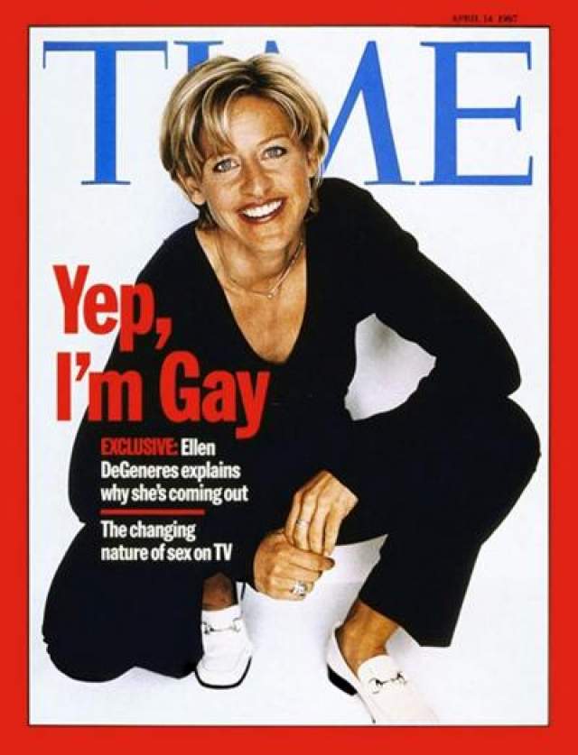 14 апреля 1997 года увидел свет новый выпуск журнала "Time", на обложке которого красовалась фотография известной американской телеведущей Эллен Дедженерес, а ниже - подпись: "Ага, я лесбиянка".