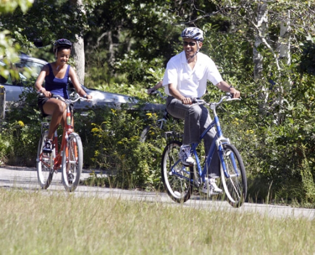 Барак Обама с дочерью