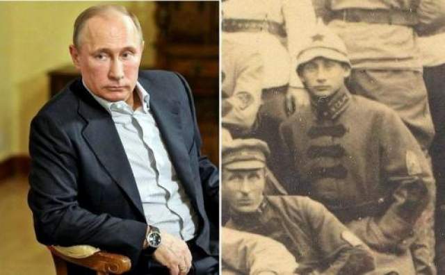 Владимир Путин и красноармеец с фотографии 1920-х годов 