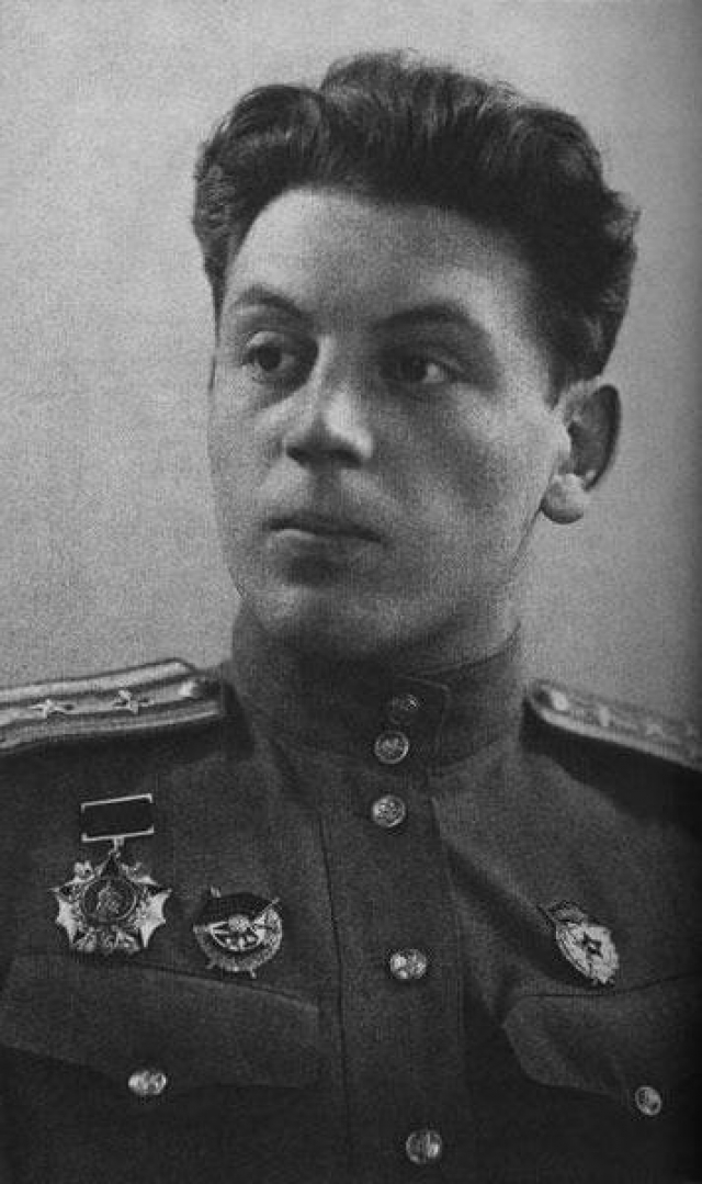 С первых дней Великой Отечественной войны Василий просил отца отпустить его на фронт, и с июля 1942 года занял должность командира 1-й особой авиагруппы, а позже и авиационного полка. Был ранен в ногу.