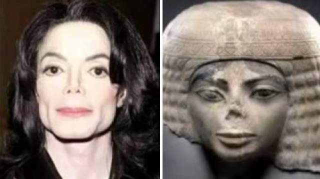 Майкл Джексон и древнеегипетская статуя 