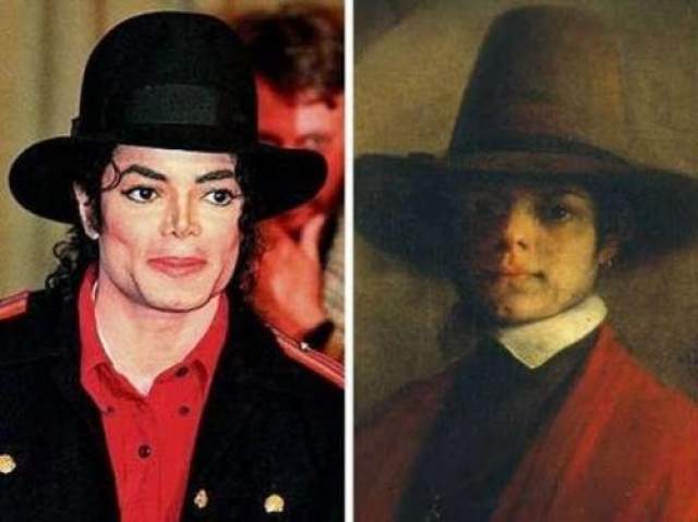 Майкл Джексон и мужчина с портрета
